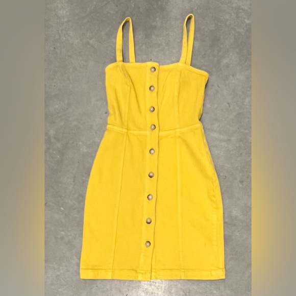 Aritzia Wilfred Free Yellow Shasta Button Front dress | sz 2 - Picture 2 of 2